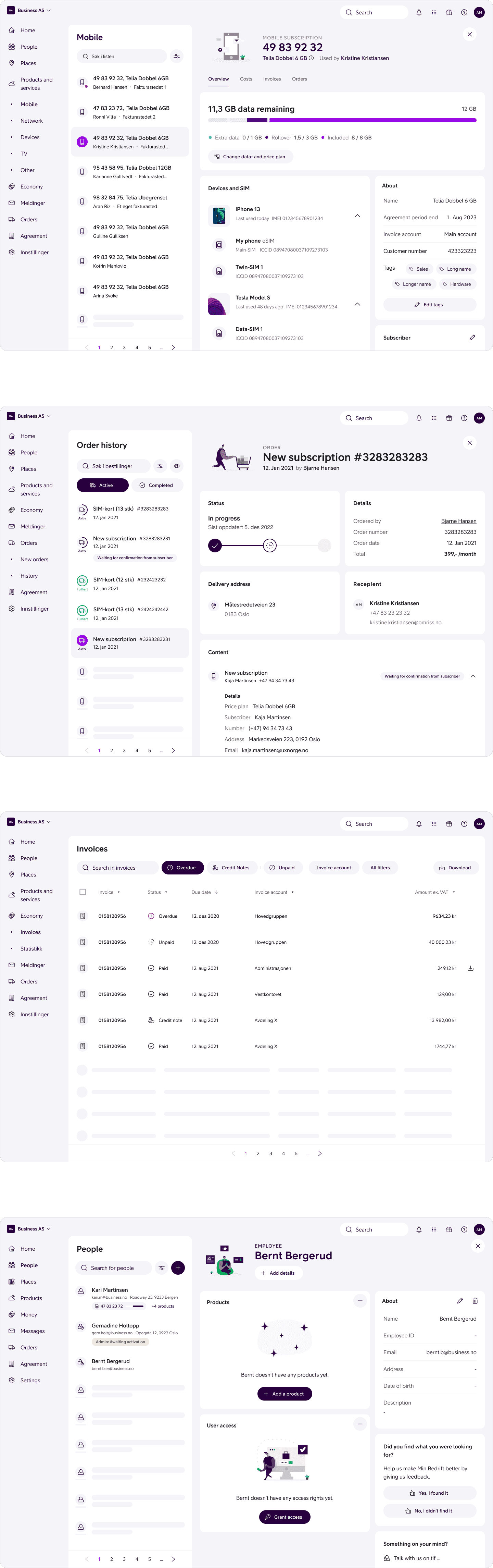 An image of 6 sketches showing off various parts of the user interface.
